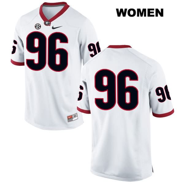 Georgia Bulldogs Women's DaQuan Hawkins-Muckle #96 NCAA No Name Authentic White Nike Stitched College Football Jersey FKN5356VV